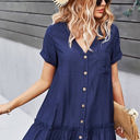 Blue Small Love Kuza Ruffle Breeze Dress