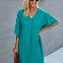 Lake Green Size 2 Love Kuza V Neck Dolman Sleeves Dress