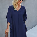 Navy Size 2 Love Kuza V Neck Dolman Sleeves Dress