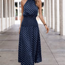 Navy Large Love Kuza Dotty Delight Maxi Dress