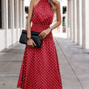 Wine Small Love Kuza Dotty Delight Maxi Dress