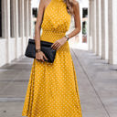 Yellow Large Love Kuza Dotty Delight Maxi Dress