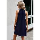 Navy Size 8 Love Kuza Chic Whisper Mock Neck Dress