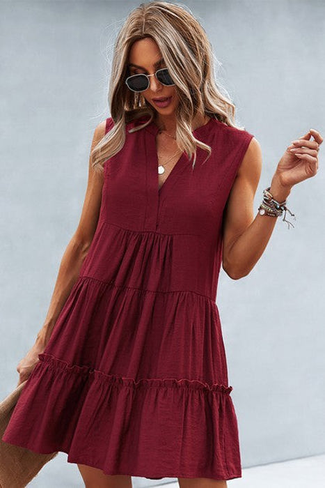 Love Kuza Verve V-Neck Tiered Dress