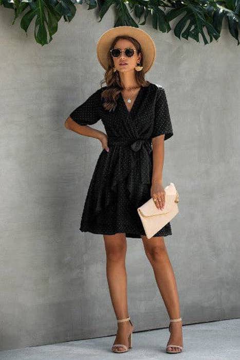 Love Kuza Ruffle Romance Wrap Dress