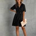 Black Small Love Kuza Ruffle Romance Wrap Dress