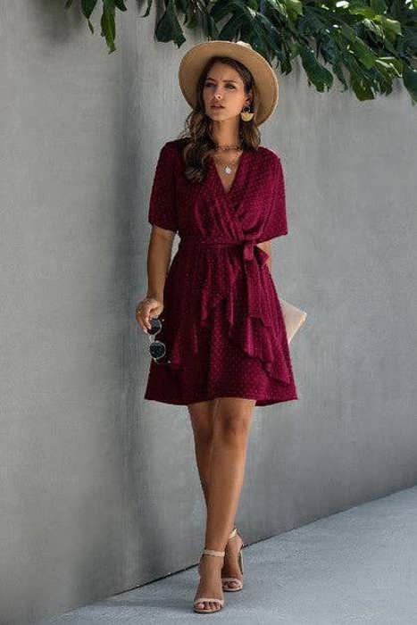 Love Kuza Ruffle Romance Wrap Dress