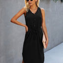 Black Small Love Kuza Breezy Charm Pocket Midi Dress