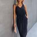 Navy XL Love Kuza Breezy Charm Pocket Midi Dress