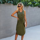 Olive Small Love Kuza Breezy Charm Pocket Midi Dress