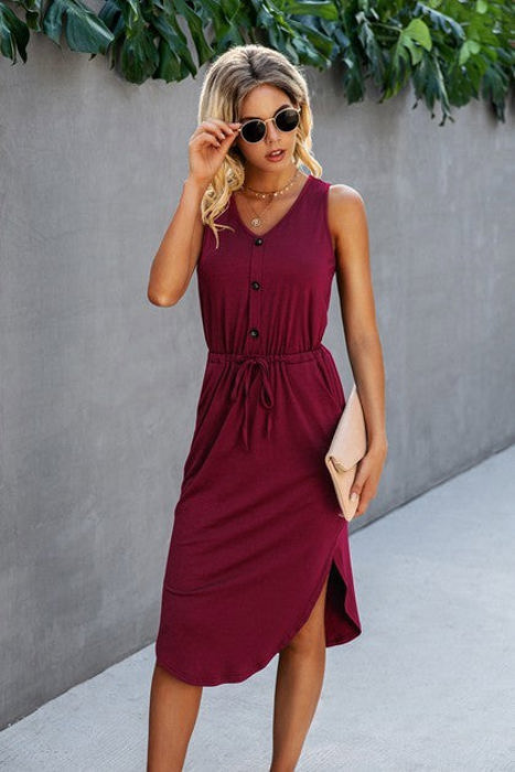 Love Kuza Breezy Charm Pocket Midi Dress