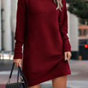 Wine Size 2 Love Kuza Turtleneck Cozy Sweater Dress