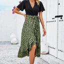 Green Large Love Kuza Floral Fusion Wrap Midi Dress
