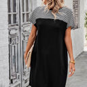 Black Small Love Kuza Casual Stripes Loose Fit T-Dress