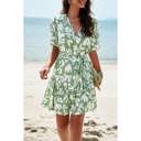 Green Small Love Kuza Geo Rhythm Shirt Dress