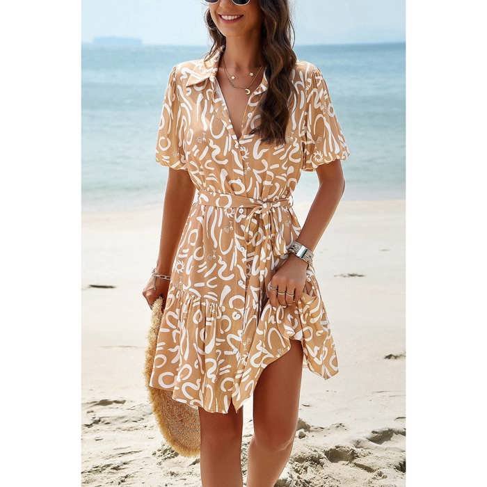 Love Kuza Geo Rhythm Shirt Dress