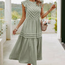 Green Small Love Kuza Chevron Delight Midi Dress