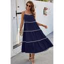 NAVY Large Love Kuza Wave Trim Wonder Maxi