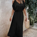 Black Large Love Kuza Ruffle Radiance Midi Dress