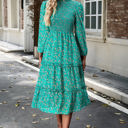 Green Size 2 Love Kuza Ditsy Charm Midi Dress