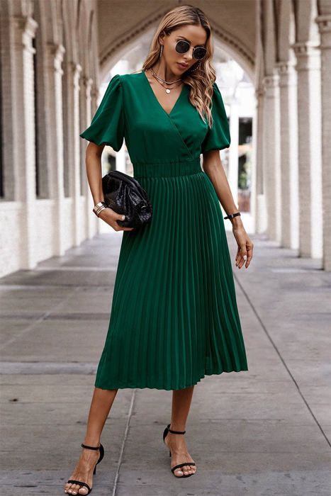 Love Kuza Graceful Pleats Midi Dress