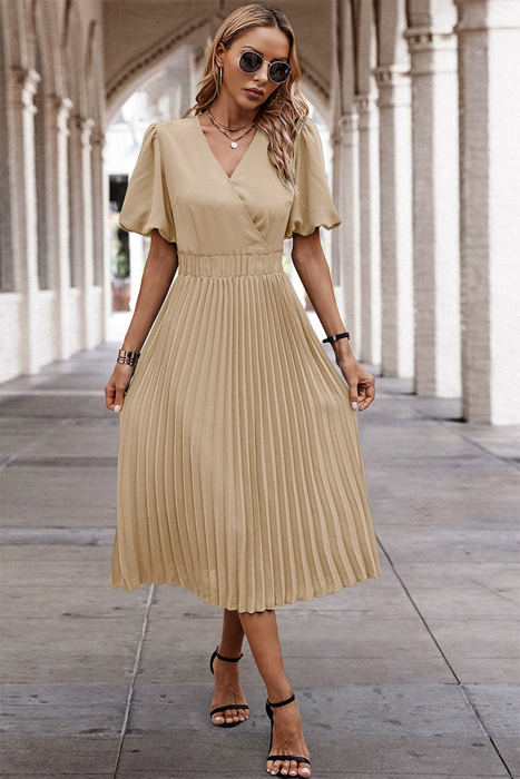 Love Kuza Graceful Pleats Midi Dress