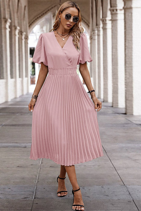 Love Kuza Graceful Pleats Midi Dress