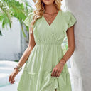 Green Large Love Kuza Ruffle Reverie Dress