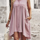 Pink Large Love Kuza Breezy Tier Shirt Dress