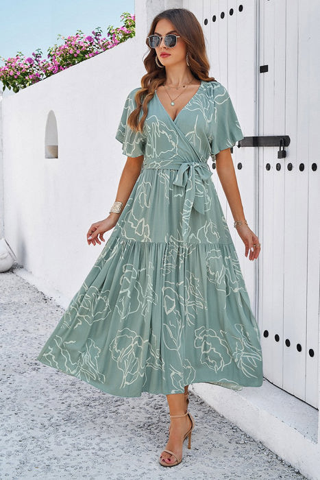 Love Kuza Floral Rhythm Wrap Dress