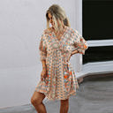 Beige Medium Love Kuza Free Spirit Boho A-Line Dress