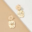  Very Carrot Hammered double metal flower drop earrings