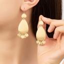  Very Carrot Hammered Teardrop Earrings with Multi Disk