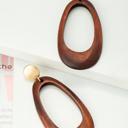  Very Carrot Cutout Wood Hoop Earrings with Round Stud