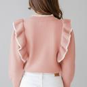  Love Kuza - Rosy Ruffle & Bow Knit Sweater