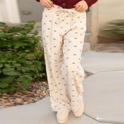 Love Kuza - Bow Whisper Ribbed Lounge Pant