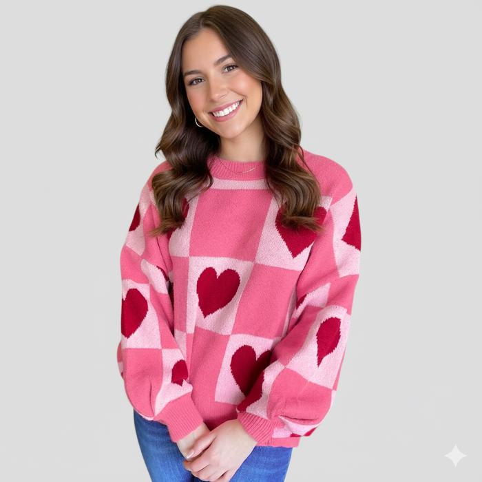 Love Kuza - Sweetheart Checkered Knit