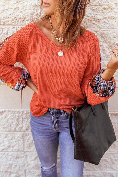 Love Kuza - Autumn Bloom Waffle Top