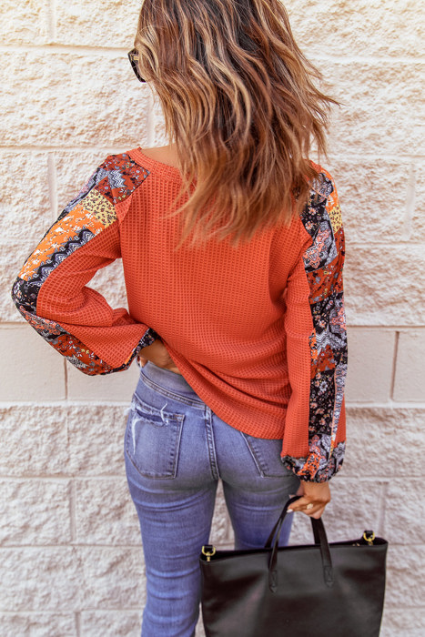 Love Kuza - Autumn Bloom Waffle Top