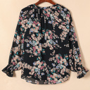  - Midnight Blossom Ruffle Blouse
