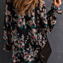  - Midnight Blossom Ruffle Blouse