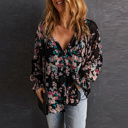  - Midnight Blossom Ruffle Blouse
