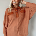  Love Kuza - Rustic Ember Waffle Knit Pullover