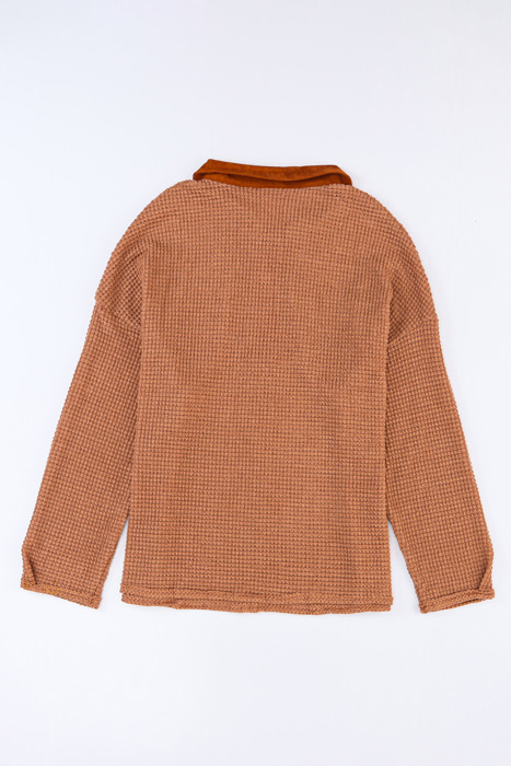 Love Kuza - Rustic Ember Waffle Knit Pullover