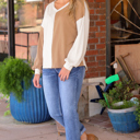  Love Kuza -Cappuccino Split Sweater Top