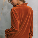  Love Kuza - Velvet Charm Ruffle Blouse