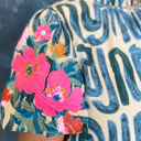  - Azure Scribble Bloom Top