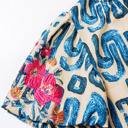  - Azure Scribble Bloom Top