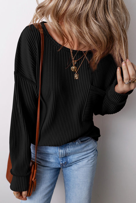 Love Kuza - Urban Texture Waffle Knit Top