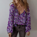  Love Kuza - Violet Bloom Tassel Blouse